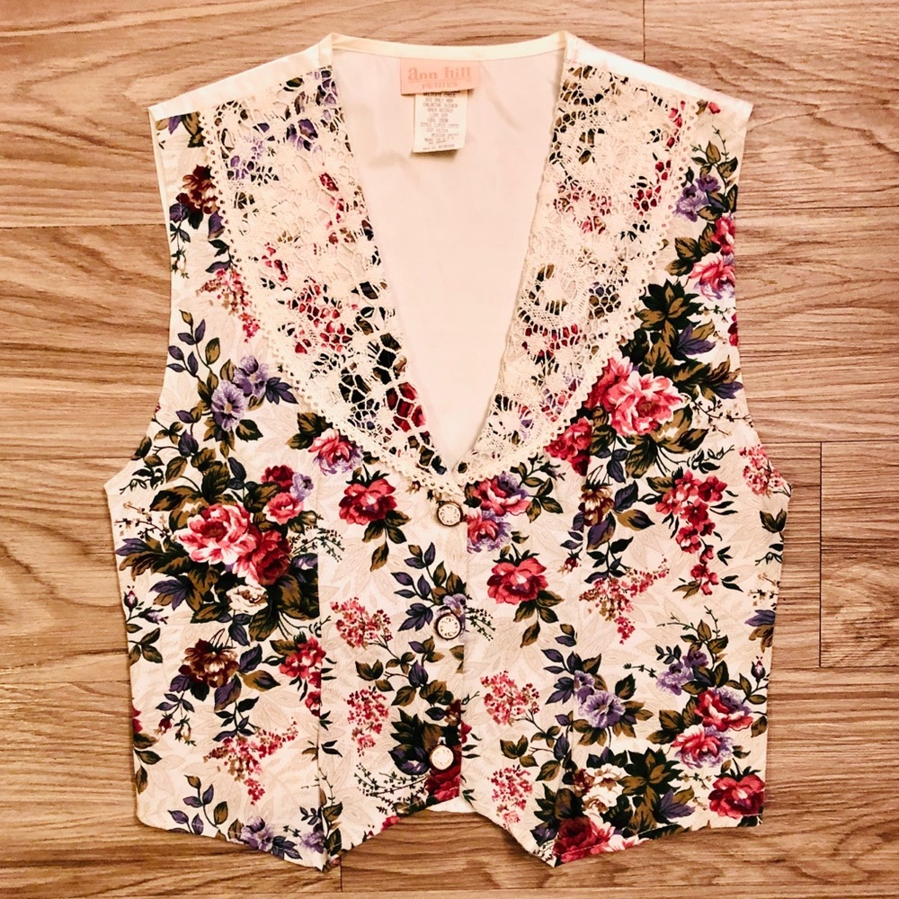 Vintage Ann Hill Floral Vest